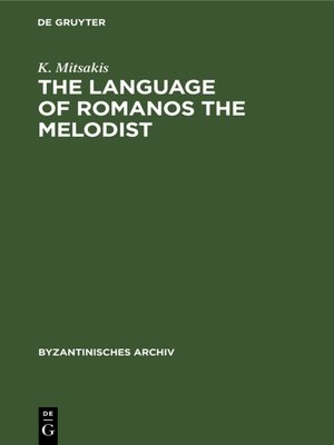 cover image of The Language of Romanos the Melodist